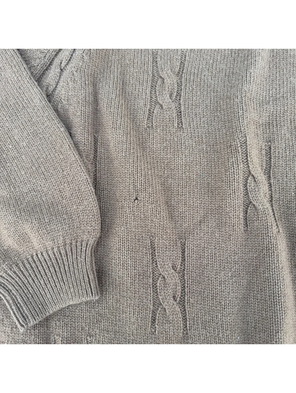 GUCCI Men’s Vintage 1980s Size 56 Tan Cable Knit Camel Hair Turtleneck Sweater
